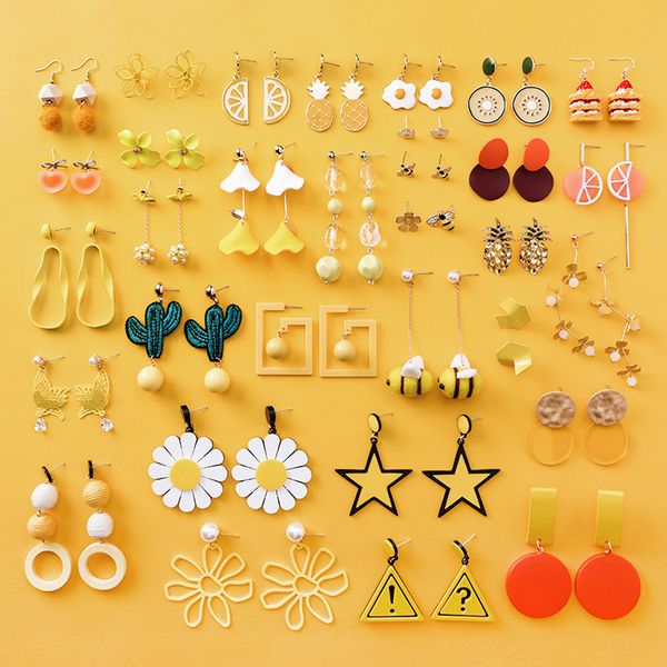 sweet and fresh summer series earrings girl heart orange earrings long personality temperament earrings female for anniversary, Silver
sweet and fresh summer series earrings girl heart orange earrings long personality temperament earrings female for anniversary, Silver