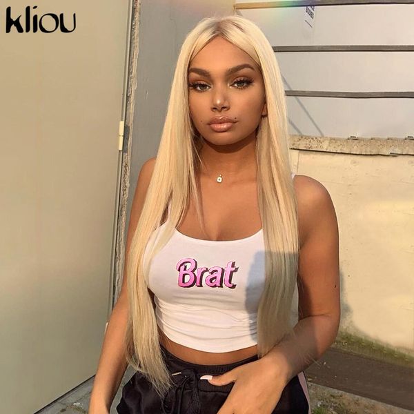 kliou 2019 new crop cotton letter print slim waist fashion cropped camisole women white sleeveles women vest streetwear, Black;white
kliou 2019 new crop cotton letter print slim waist fashion cropped camisole women white sleeveles women vest streetwear, Black;white