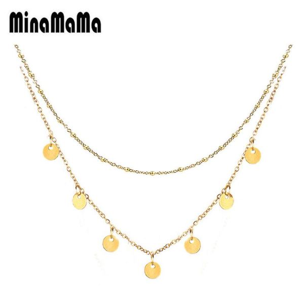 chokers simple stainless steel beads chain tassel coin pendant necklace for women female choker double layers jewelry, Golden;silver
chokers simple stainless steel beads chain tassel coin pendant necklace for women female choker double layers jewelry, Golden;silver