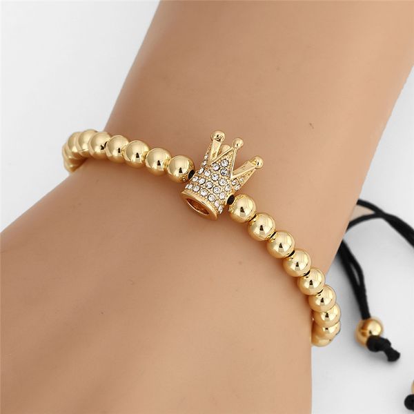 charm bracelets crown adjustable men women bracelet 5mm copper beaded braiding macrame weave beads for jewelry gift, Golden;silver
charm bracelets crown adjustable men women bracelet 5mm copper beaded braiding macrame weave beads for jewelry gift, Golden;silver