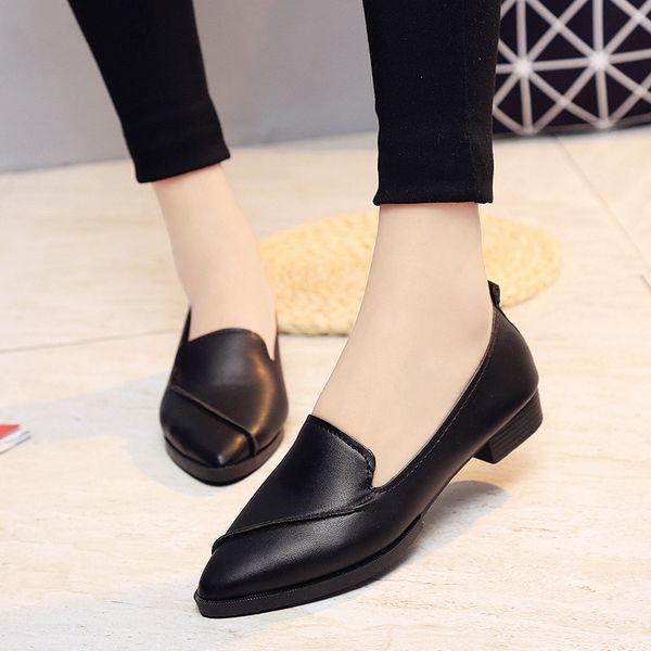 pointed toe solid shallow women basic low heel pumps sewing square heel pu slip-on single shoes casual fashion ladies pumps, Black
pointed toe solid shallow women basic low heel pumps sewing square heel pu slip-on single shoes casual fashion ladies pumps, Black