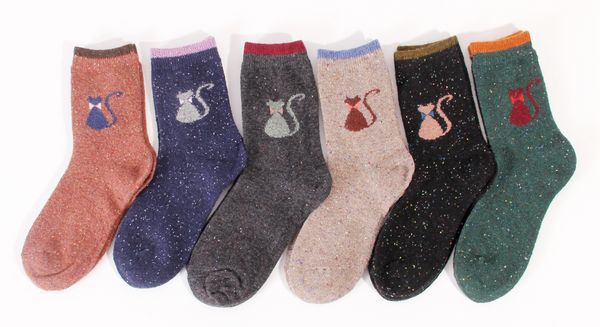 women creative colorful wool crew socks funny winter thick cute cartoon cat cotton personality soft sock, Black;white
women creative colorful wool crew socks funny winter thick cute cartoon cat cotton personality soft sock, Black;white