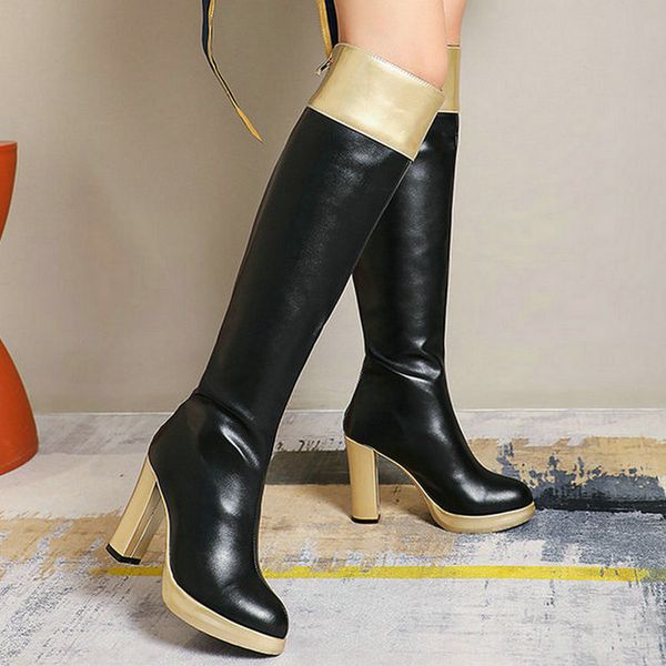 brand design women knee high boots platform thick heel women long boots fashion mixed color zipper female winter black
brand design women knee high boots platform thick heel women long boots fashion mixed color zipper female winter black