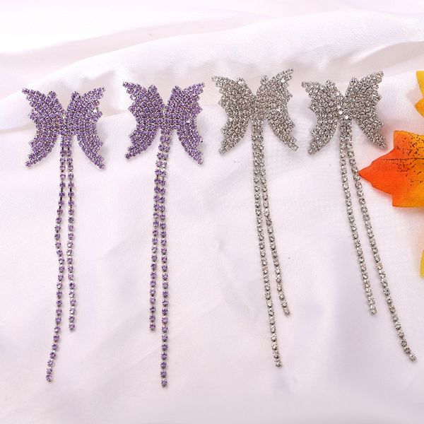 new ins fashion luxury super sparkling diamond full rhinestone beautiful butterfly long chandelier dangle stud earring for women girls, Silver
new ins fashion luxury super sparkling diamond full rhinestone beautiful butterfly long chandelier dangle stud earring for women girls, Silver