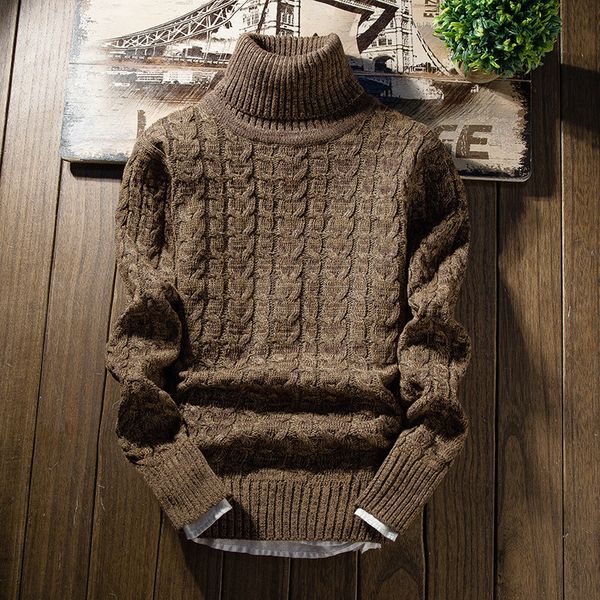 men's warm turtleneck sweater slim round neck youth clothes student winter thick sweater, White;black
men's warm turtleneck sweater slim round neck youth clothes student winter thick sweater, White;black