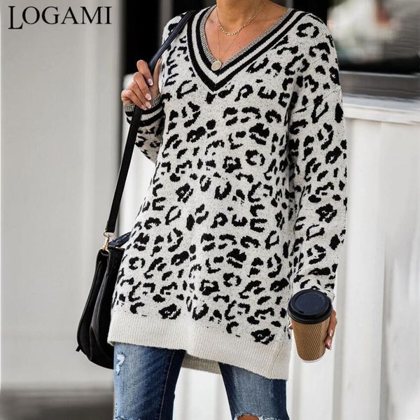 logami v neck leopard knit long pullover women autumn winter vintage sweaters and pullovers ladies jumper, White;black
logami v neck leopard knit long pullover women autumn winter vintage sweaters and pullovers ladies jumper, White;black