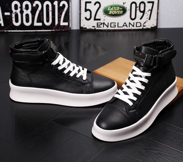 high sneakers for men youth height increase breathable ankle male chunky shoes plus velvet heightening leather boots, Black
high sneakers for men youth height increase breathable ankle male chunky shoes plus velvet heightening leather boots, Black