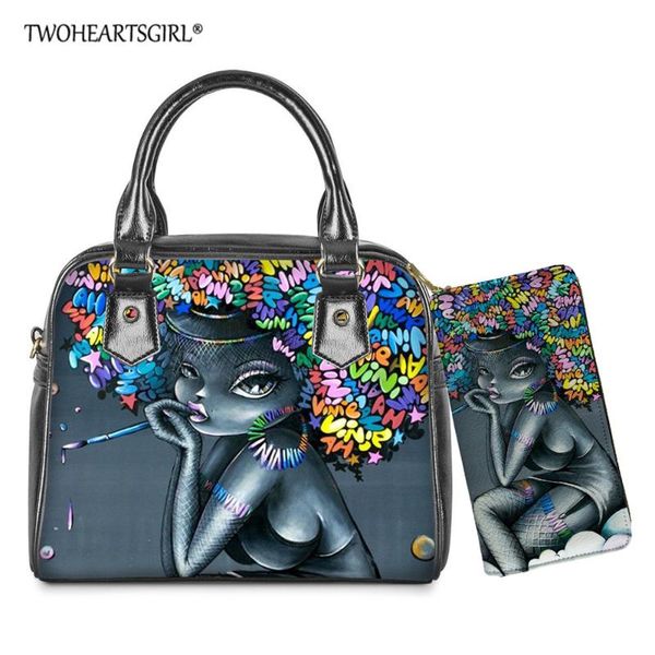 twoheartsgirl graffiti art african girls printed women pu leather shoulder handbag female casual tote bag with long wallett
twoheartsgirl graffiti art african girls printed women pu leather shoulder handbag female casual tote bag with long wallett