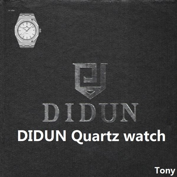 didun men's watch men quartz waterproof watch, Slivery;brown