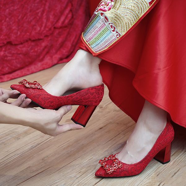 wedding shoes women's thick heel new winter wedding bridal shoes traditional dress red pregnant women's high heel crystal, Black
wedding shoes women's thick heel new winter wedding bridal shoes traditional dress red pregnant women's high heel crystal, Black