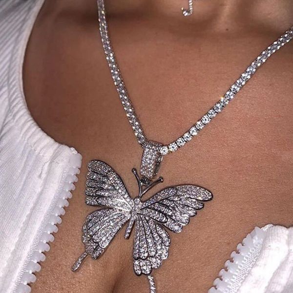 women butterfly tennis chocker necklace rhinestone hip hop goth animal pendant cuban chain collares jewellery gold silver color
women butterfly tennis chocker necklace rhinestone hip hop goth animal pendant cuban chain collares jewellery gold silver color