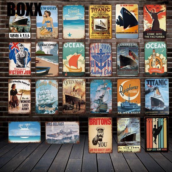 2020 taitanic boats beach surfing metal plaque wall tin signs antique beach signs art vintage painting personality custom decor
2020 taitanic boats beach surfing metal plaque wall tin signs antique beach signs art vintage painting personality custom decor