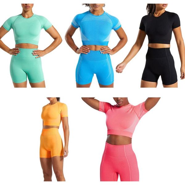 women 2 piece workout sports outfits back cutout short sleeve high waist pants seamless yoga activewear tracksuit set, White;red
women 2 piece workout sports outfits back cutout short sleeve high waist pants seamless yoga activewear tracksuit set, White;red
