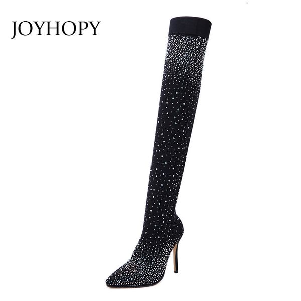 2020 autumn new rhinestone high heels over the knee boots women stretch sock thigh high shoes crystal woman boots wb016, Black
2020 autumn new rhinestone high heels over the knee boots women stretch sock thigh high shoes crystal woman boots wb016, Black
