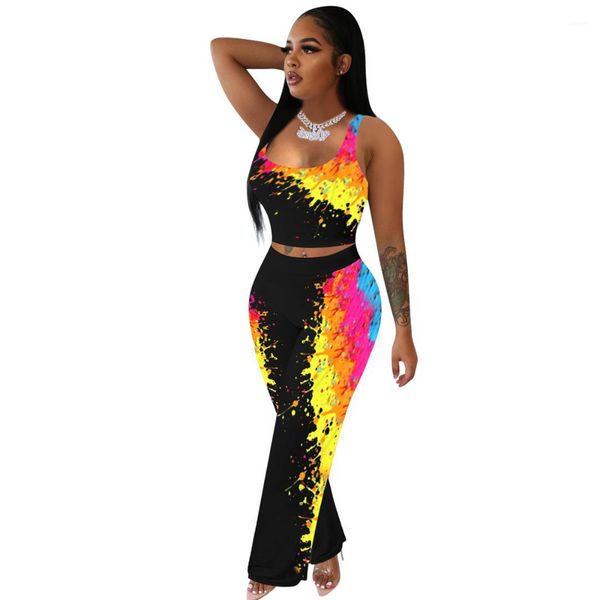 2pcs sets print tank wide leg pants casual women two piece outfut womens long pants, White
2pcs sets print tank wide leg pants casual women two piece outfut womens long pants, White