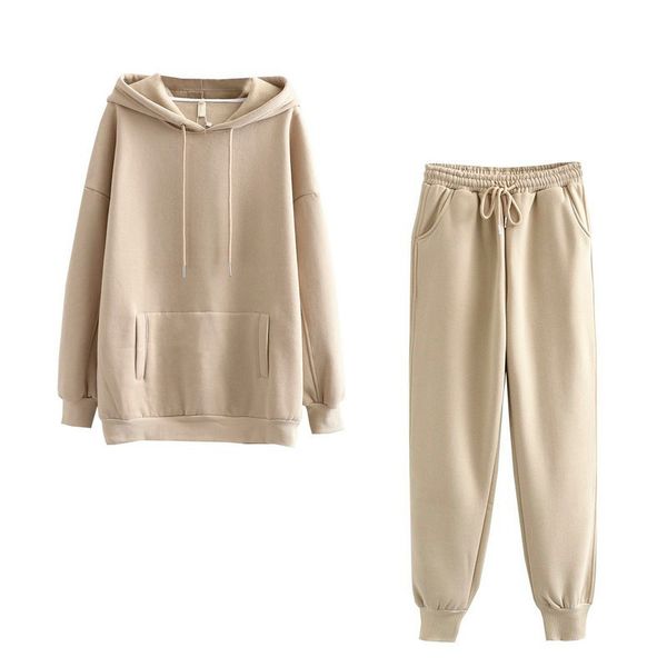 women's tracksuits two piece set women thicken oversize fleece hoodie sweatshirts winter fashion ladies pullovers warm pocket, Gray
women's tracksuits two piece set women thicken oversize fleece hoodie sweatshirts winter fashion ladies pullovers warm pocket, Gray