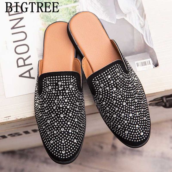 half shoes for men slides mens casual shoes rhinestone fashion brand designer men mule masculino, Black
half shoes for men slides mens casual shoes rhinestone fashion brand designer men mule masculino, Black