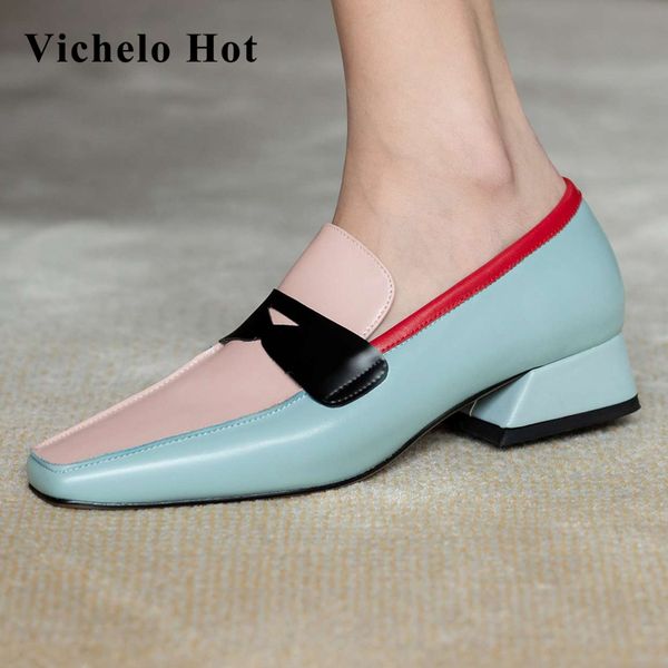 vichelo mixed colors vintage preppy style natural leather square toe med heel brand shoes young lady casual women pumps l01, Black
vichelo mixed colors vintage preppy style natural leather square toe med heel brand shoes young lady casual women pumps l01, Black