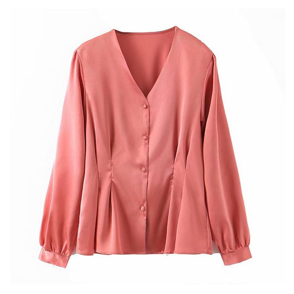 women's blouses & shirts women sweet pink pleated blouse v neck single breasted long sleeve female 2021 casual cute fashion blusas, White
women's blouses & shirts women sweet pink pleated blouse v neck single breasted long sleeve female 2021 casual cute fashion blusas, White