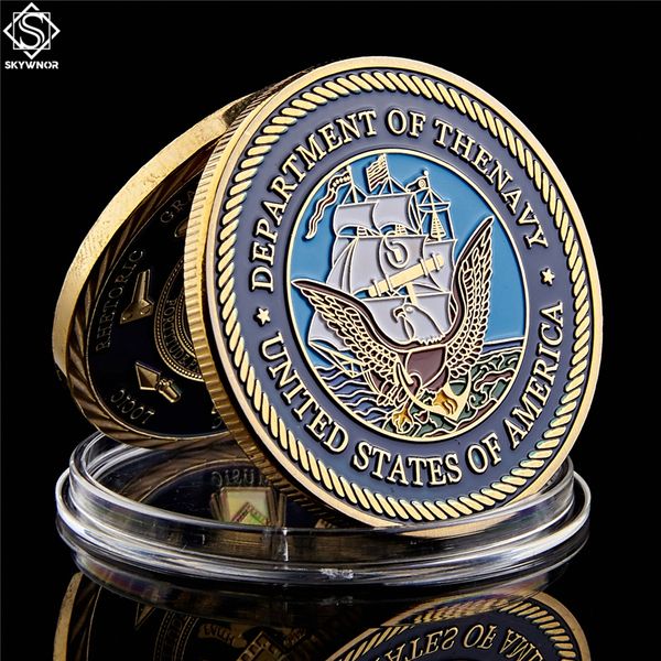 usa department of the navy great seal american craft gold plated challenge coin collection metal crafts w/capsule
usa department of the navy great seal american craft gold plated challenge coin collection metal crafts w/capsule