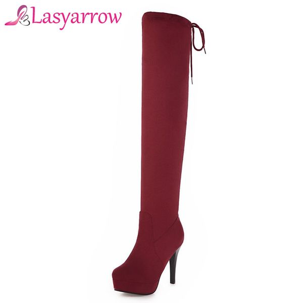 boots lasyarrow fashion women sock round toe elastic thigh high long heel platform autumn winter stiletto, Black
boots lasyarrow fashion women sock round toe elastic thigh high long heel platform autumn winter stiletto, Black