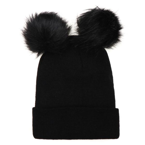 women autumn winter solid beanies hat double ball warm faux fur girl pompom knitting soft, Blue;gray
women autumn winter solid beanies hat double ball warm faux fur girl pompom knitting soft, Blue;gray