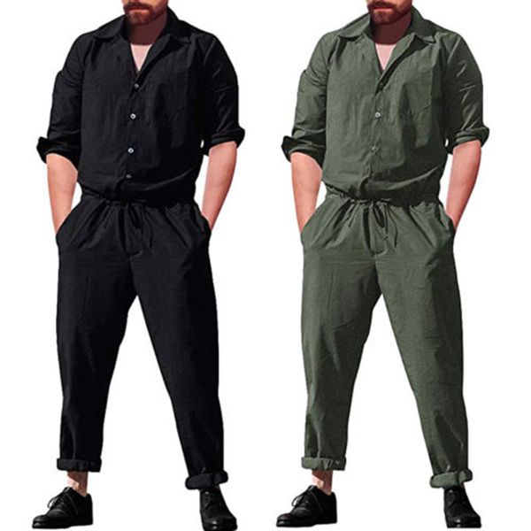 summer fashion long sleeve men sets rompers single breasted jumpsuit long pants elastic waist trousers mens clothing overalls, Gray
summer fashion long sleeve men sets rompers single breasted jumpsuit long pants elastic waist trousers mens clothing overalls, Gray