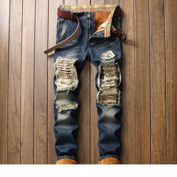 2020 men's winter warm jeans pants fleece destroyed ripped denim trousers thick thermal distressed biker jeans for men clothes, Blue
2020 men's winter warm jeans pants fleece destroyed ripped denim trousers thick thermal distressed biker jeans for men clothes, Blue