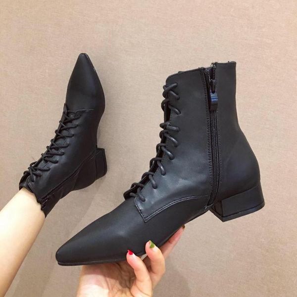 black shoes women ankle boots casual low heel pointed toe booties womens lace up fall boots 2020 womens shoes laarzen dames
black shoes women ankle boots casual low heel pointed toe booties womens lace up fall boots 2020 womens shoes laarzen dames