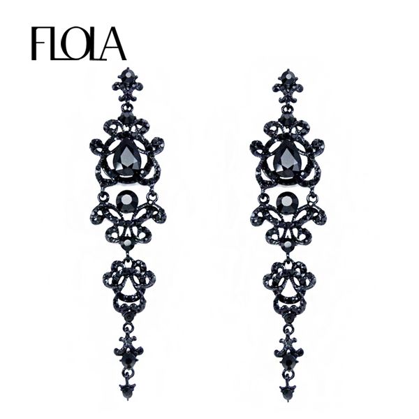 flola brand vintage black earrings with stones rhinestones long chandelier earrings gothic fashion jewelry for women ersh34, Silver
flola brand vintage black earrings with stones rhinestones long chandelier earrings gothic fashion jewelry for women ersh34, Silver