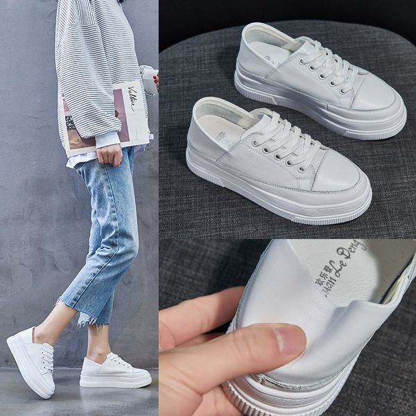 two wear small white shoes women's new casual korean muffin in autumn 2020 thick sole round head raised flat sole shoes, Black
two wear small white shoes women's new casual korean muffin in autumn 2020 thick sole round head raised flat sole shoes, Black