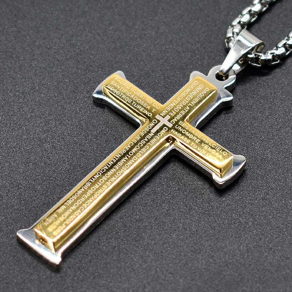 amumiu bible trendy stainless steel cross pendant necklace for men or women scripture kp192, Silver
amumiu bible trendy stainless steel cross pendant necklace for men or women scripture kp192, Silver