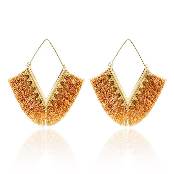 autumn winter bohemian tassel earrings creative ethnic style alloy v word color cotton tassel earrings, Black
autumn winter bohemian tassel earrings creative ethnic style alloy v word color cotton tassel earrings, Black