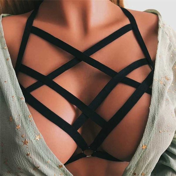 pinksee women summer gothic hollow out elastic bandage cross bra harness necklace fashion body jewelry, Silver
pinksee women summer gothic hollow out elastic bandage cross bra harness necklace fashion body jewelry, Silver