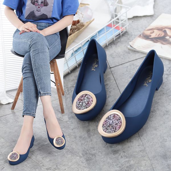 women jelly shoes crystal shoes low heel spring pumps summer beach sandals casual rain slip on pointed toe, Black
women jelly shoes crystal shoes low heel spring pumps summer beach sandals casual rain slip on pointed toe, Black