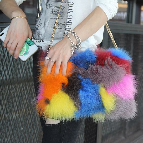 autumn and winter street shooting personality panelled color stitching one shoulder slung hairy bag fur leather clutch bag
autumn and winter street shooting personality panelled color stitching one shoulder slung hairy bag fur leather clutch bag