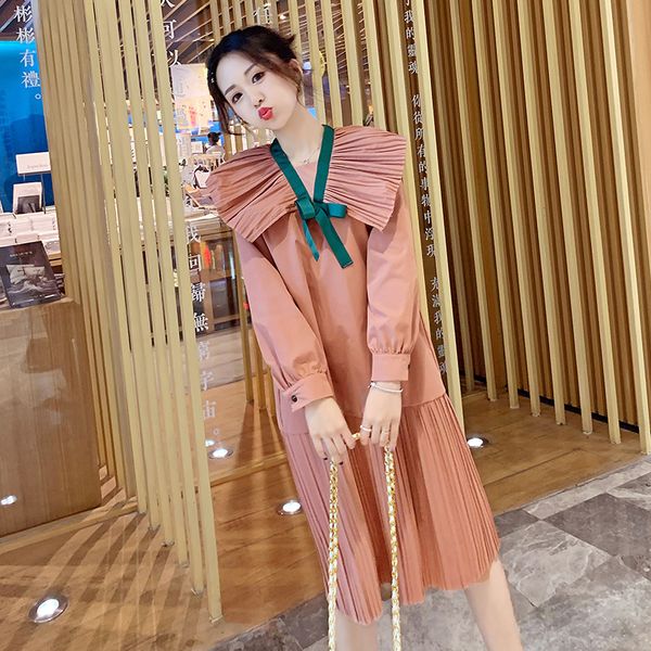 spring plus size pregnant women long loose fashion pleated dress long sleeve large peter pan collar maternity chiffon dress cute, White
spring plus size pregnant women long loose fashion pleated dress long sleeve large peter pan collar maternity chiffon dress cute, White