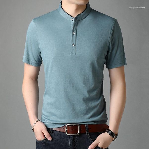 mens solid color business knitted tshirt summer casual lapel neck solid color tees homme designer slim top, White;black
mens solid color business knitted tshirt summer casual lapel neck solid color tees homme designer slim top, White;black