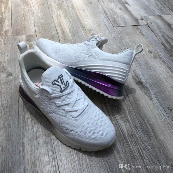 high-end men's knitted casual shoes, comfortable and versatile, men's casual sports shoes with boxas, Red;white