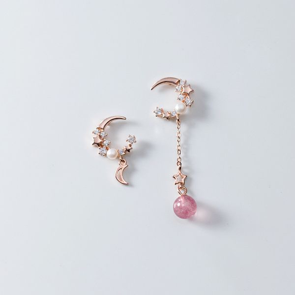 stud s925 sterling silverr korean fashion asymmetric star moon shape pink crystal pearl earrings for women lady girls jewelry, Golden;silver
stud s925 sterling silverr korean fashion asymmetric star moon shape pink crystal pearl earrings for women lady girls jewelry, Golden;silver