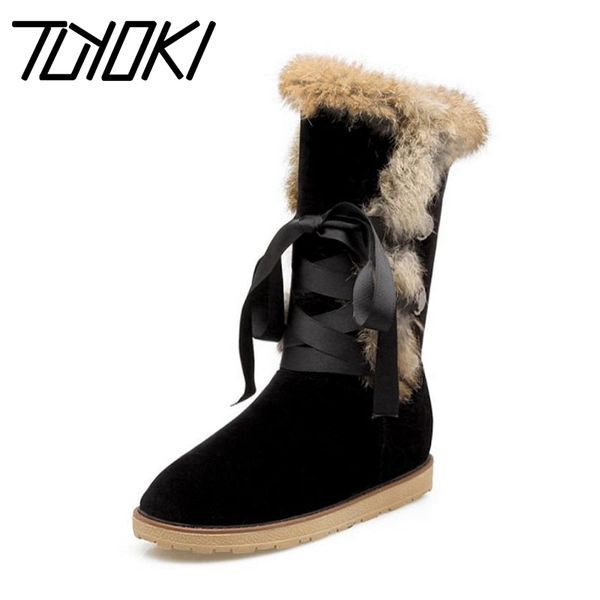 tuyoki 2020 new women snow boots warm fur winter shoes women's lace up plush mid calf boots fashion flats footwear size 34-43, Black
tuyoki 2020 new women snow boots warm fur winter shoes women's lace up plush mid calf boots fashion flats footwear size 34-43, Black