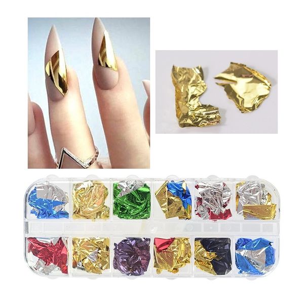 gold irregular aluminum foil paper nail art sticker set colorful nails flakes manicure glitter sequins 3d mirror paillette tips, Black
gold irregular aluminum foil paper nail art sticker set colorful nails flakes manicure glitter sequins 3d mirror paillette tips, Black
