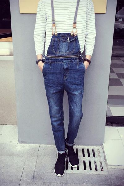 2020 retro men's clothing spring and autumn denim bib disassembly tooling spaghetti strap pants denim trousers singer costumes, Blue
2020 retro men's clothing spring and autumn denim bib disassembly tooling spaghetti strap pants denim trousers singer costumes, Blue