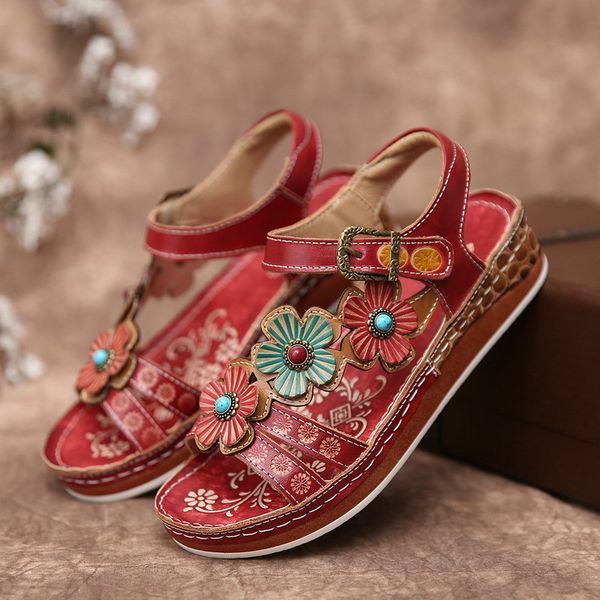 women summer beach mid heels sandals wedges shoes woman vintage pu leather ethic flowers sandalias mujer sapato feminino, Black
women summer beach mid heels sandals wedges shoes woman vintage pu leather ethic flowers sandalias mujer sapato feminino, Black