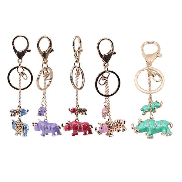 cartoon animal rhino car keychain metal fashion creative cute car interior decoration key rings cute accessories, Silver
cartoon animal rhino car keychain metal fashion creative cute car interior decoration key rings cute accessories, Silver