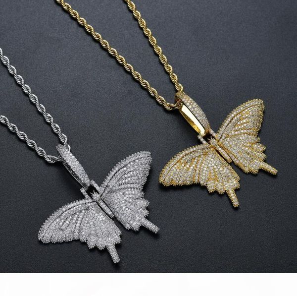 2019 new european and american hip hop jewelry butterfly pendant copper inlaid zircon necklace fashion mens necklace ing, Silver
2019 new european and american hip hop jewelry butterfly pendant copper inlaid zircon necklace fashion mens necklace ing, Silver