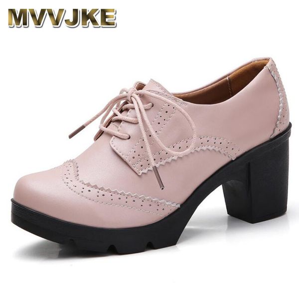 mvvjkenew women pumps bullock shoes genuine leather round toe lace up 7cm thick high heel shallow solid casual woman shoes big, Black
mvvjkenew women pumps bullock shoes genuine leather round toe lace up 7cm thick high heel shallow solid casual woman shoes big, Black