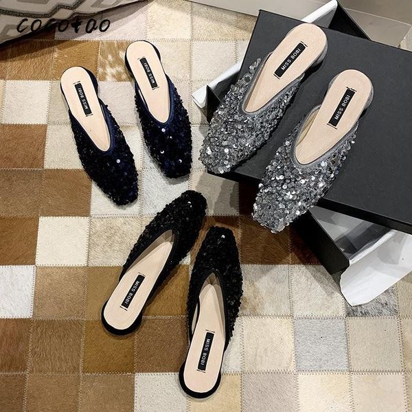 baotou slippers female summer wear 2020 new spring fashion wild temperament sequin lazy shoes half drag single shoes, Black
baotou slippers female summer wear 2020 new spring fashion wild temperament sequin lazy shoes half drag single shoes, Black
