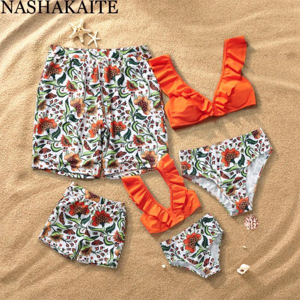 nashakaite family matching swimwear 2020 orange printed buckle bikini set for mom daughter mommy and me swimsuit family look, Blue
nashakaite family matching swimwear 2020 orange printed buckle bikini set for mom daughter mommy and me swimsuit family look, Blue