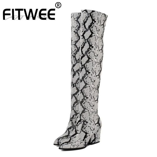 fitwee pointed toe shoes winter women long boots fashion snakeskin pu leather over the knee boots women size 34-43, Black
fitwee pointed toe shoes winter women long boots fashion snakeskin pu leather over the knee boots women size 34-43, Black